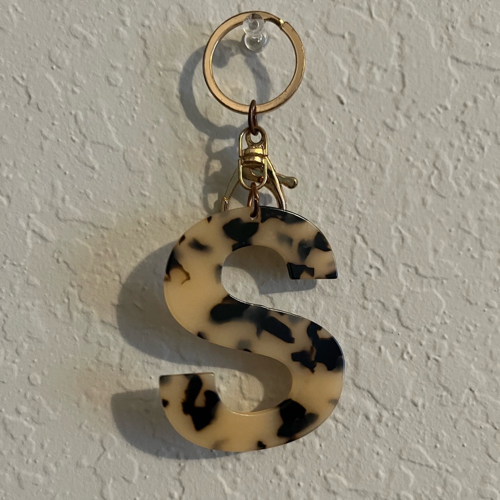 Animal Print Initial Keychain
